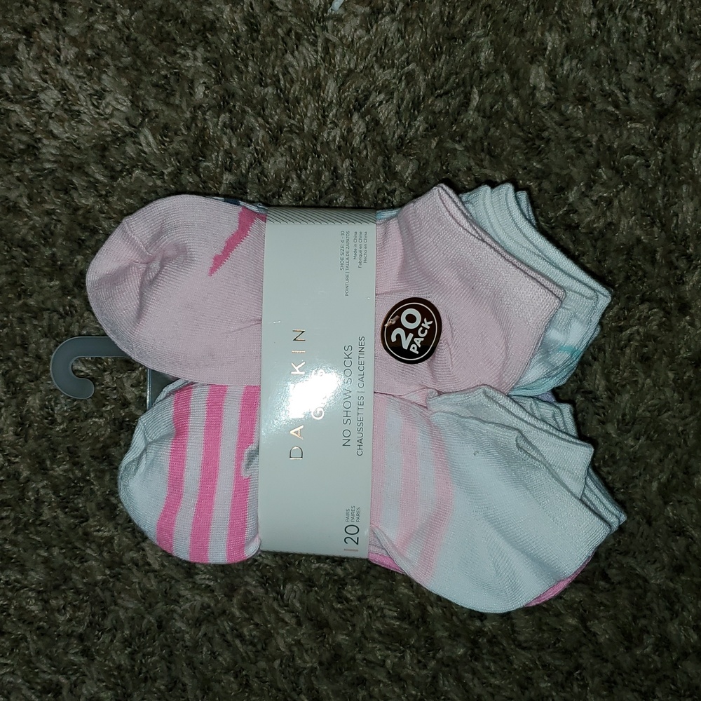 New Danskin Girl 20 Pair No Show Socks Shoe Size 4-10